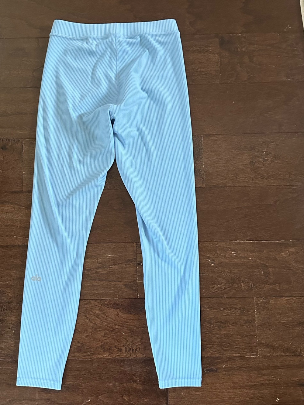 Alo-Ribbed High-Waist 7/8 Blissful Legging-Blue size S - Picture 4 of 6
